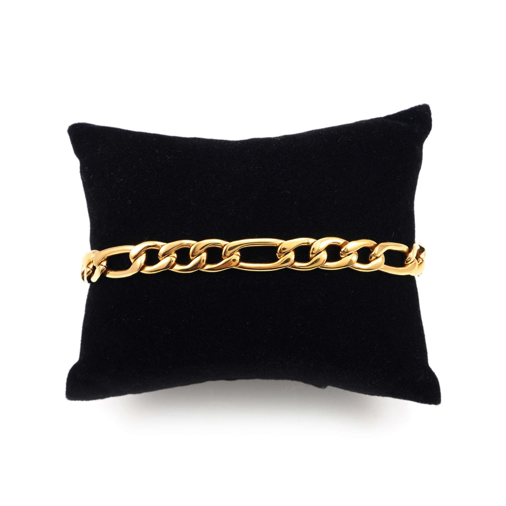 7mm figaro bracelet 14k yellow gold icecartel pillow