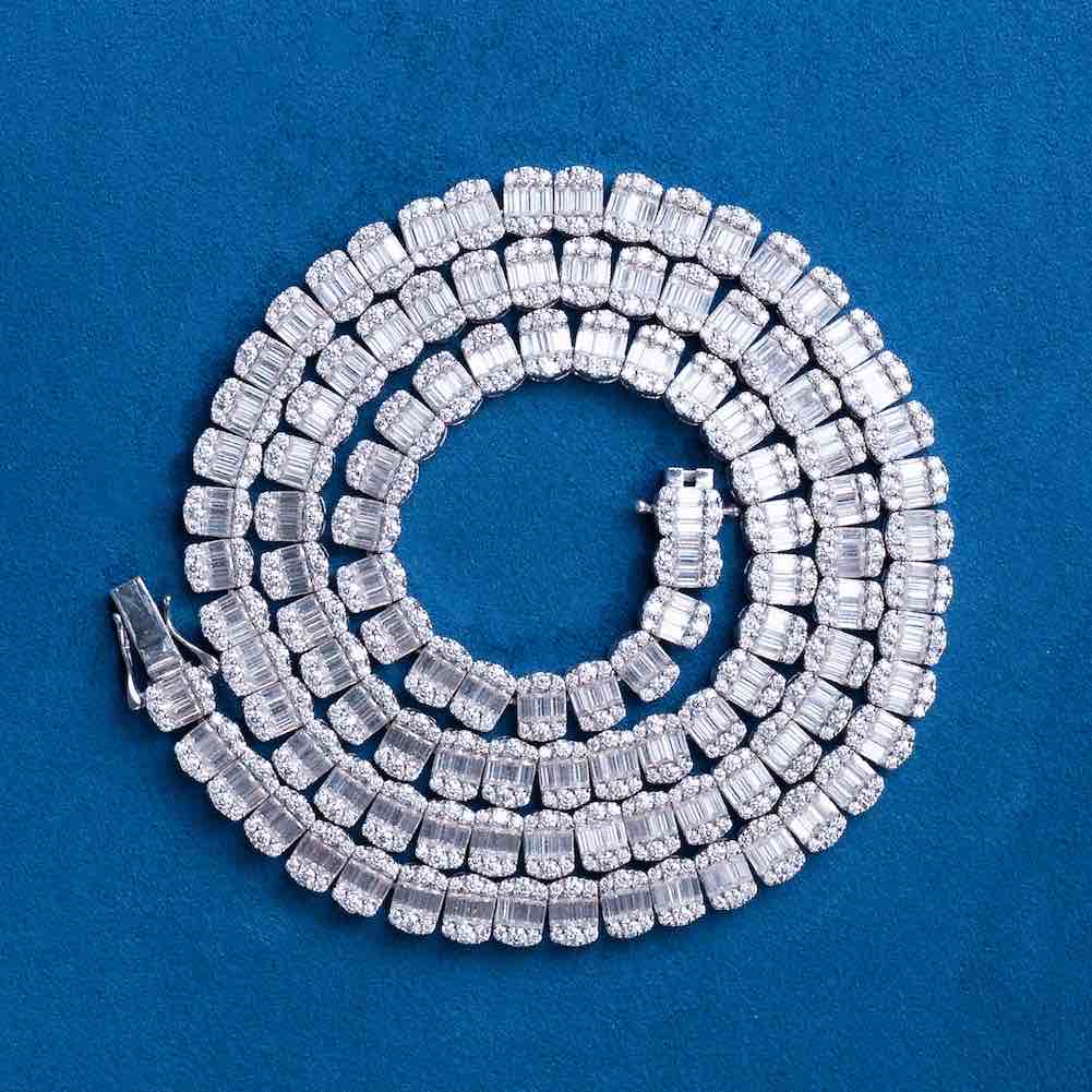 7mm moissanite baguette tennis chain 14k gold first