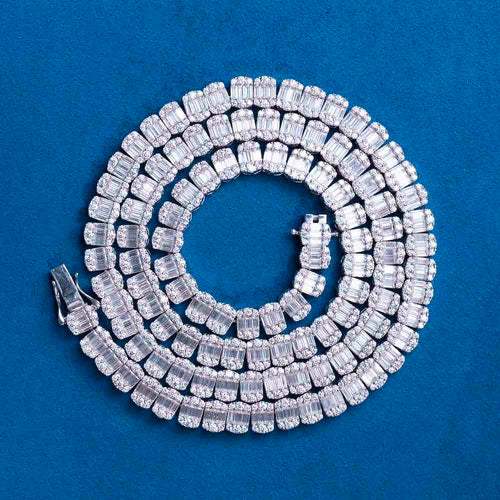 7mm moissanite baguette tennis chain 14k gold first