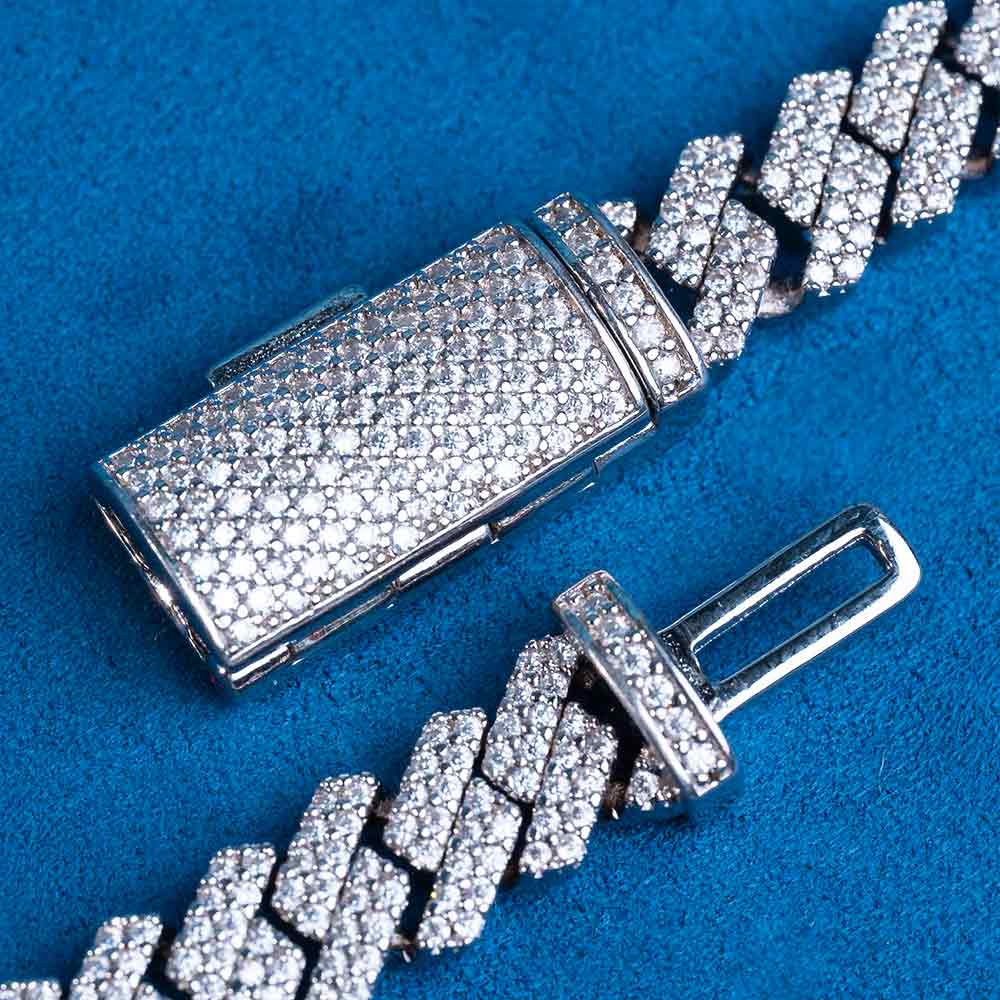 925 Silver mens vvs moissanite 8mm cuban link chain box clasp 3