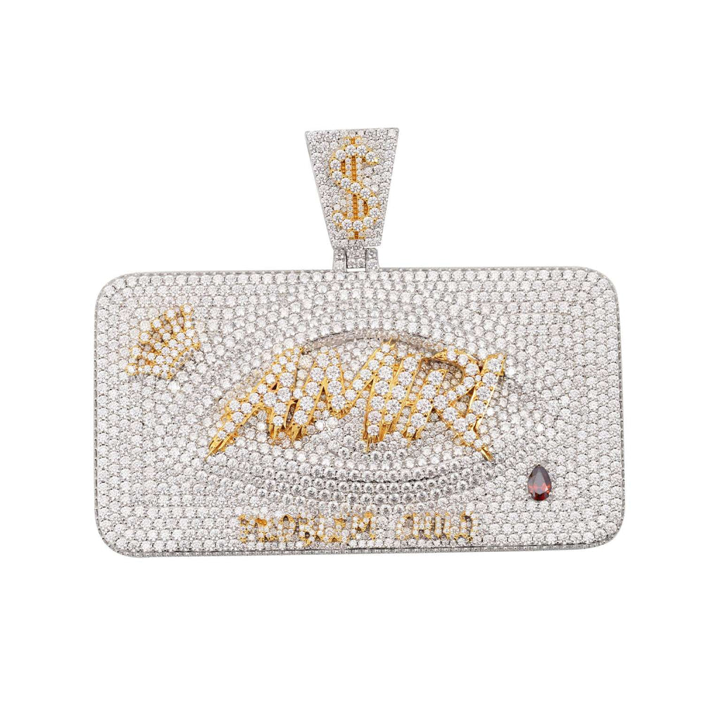AMIRI Custom Moissanite Name Pendant 14K Gold ICECARTEL white