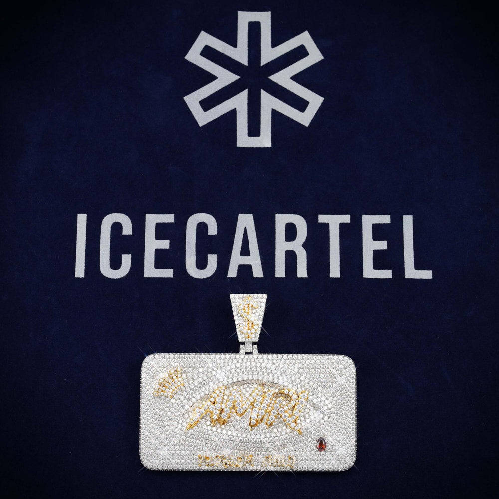 AMIRI Custom Moissanite Name Pendant 14K Gold ICECARTEL