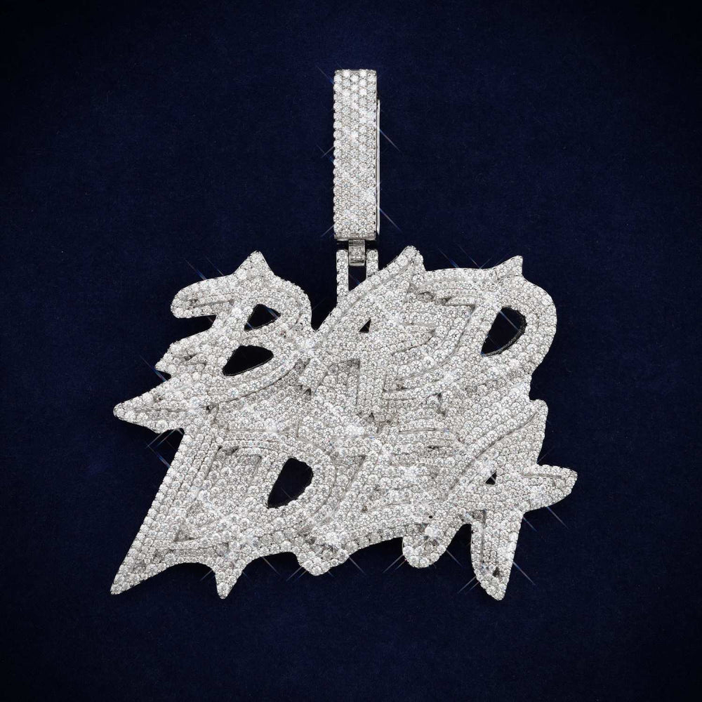 BAD IDEA Custom Moissanite Name Pendant 14K Gold icecartel main