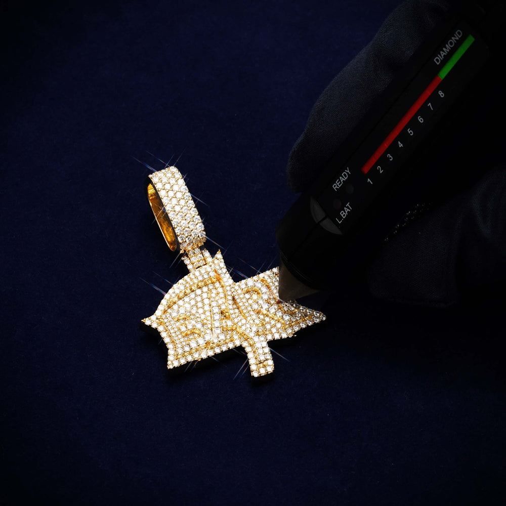BARI Custom Moissanite Name Pendant 14K Gold iCECARTEL test