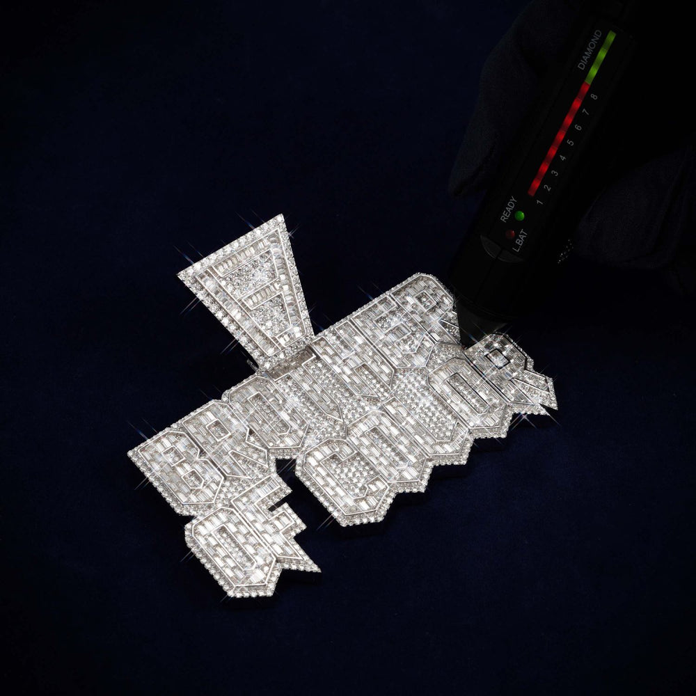 BRO Custom Name Moissanite Pendant test