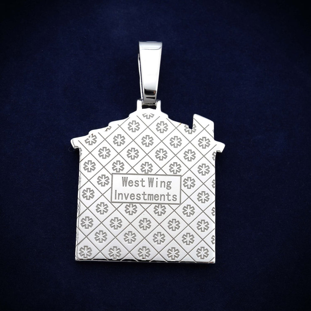 BROKEN HOME Custom Moissanite Logo Pendant 14K Gold icecartel back