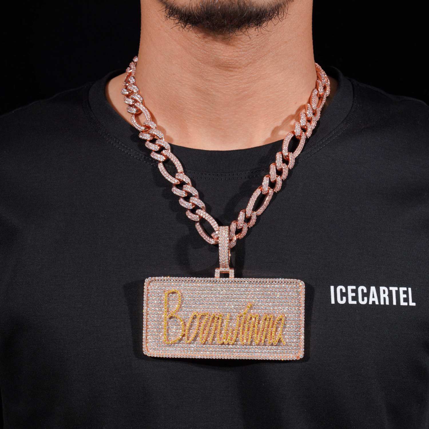 "Born Winna" Custom Moissanite Pendant 14K Gold model