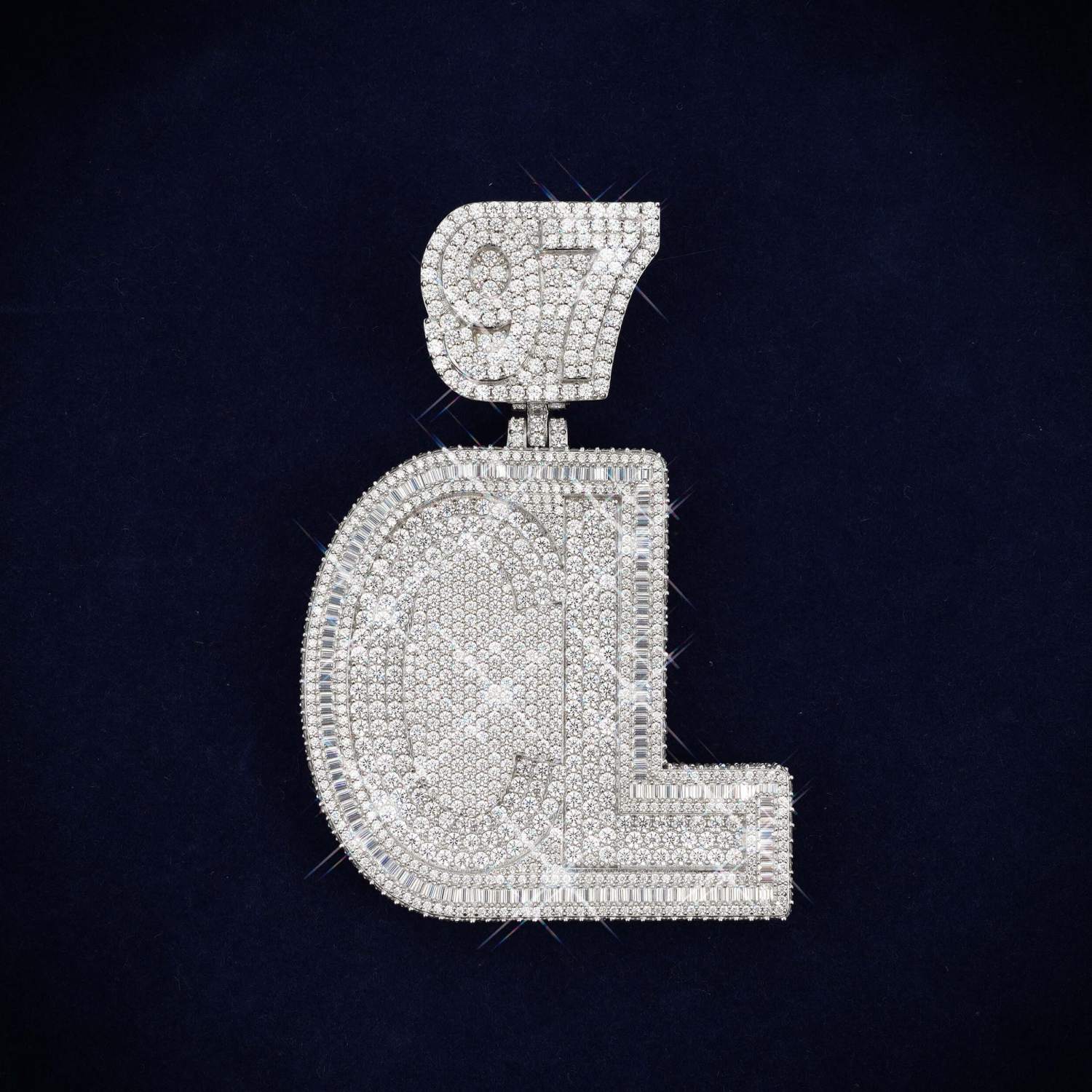 CL 97 Custom Name Moissanite Pendant 14K Gold icecartel main