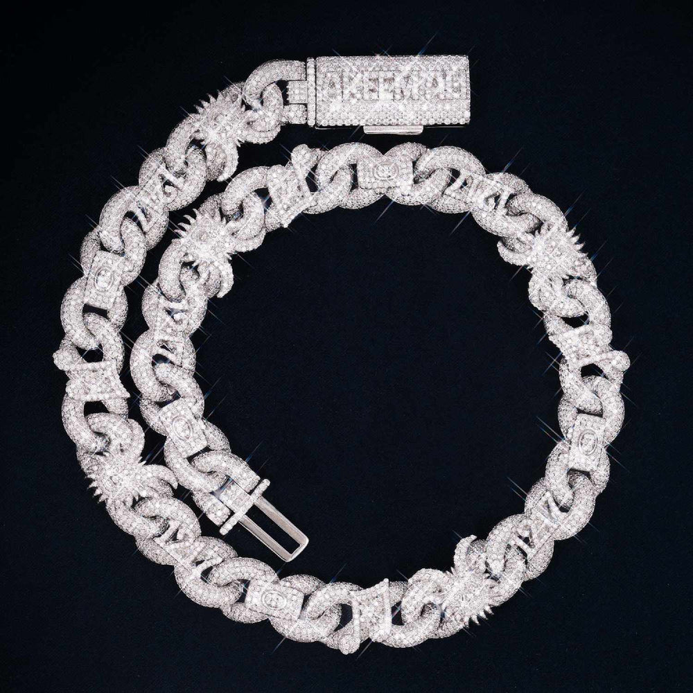 Custom Moissanite Infinity Link Clown Chain 14K Gold icecartel up
