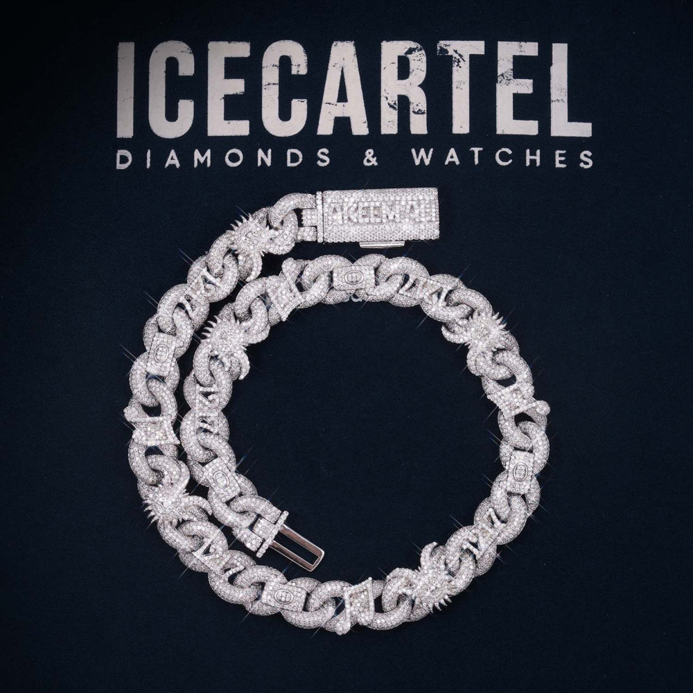 Custom Moissanite Infinity Link Clown Chain 14K Gold icecartel