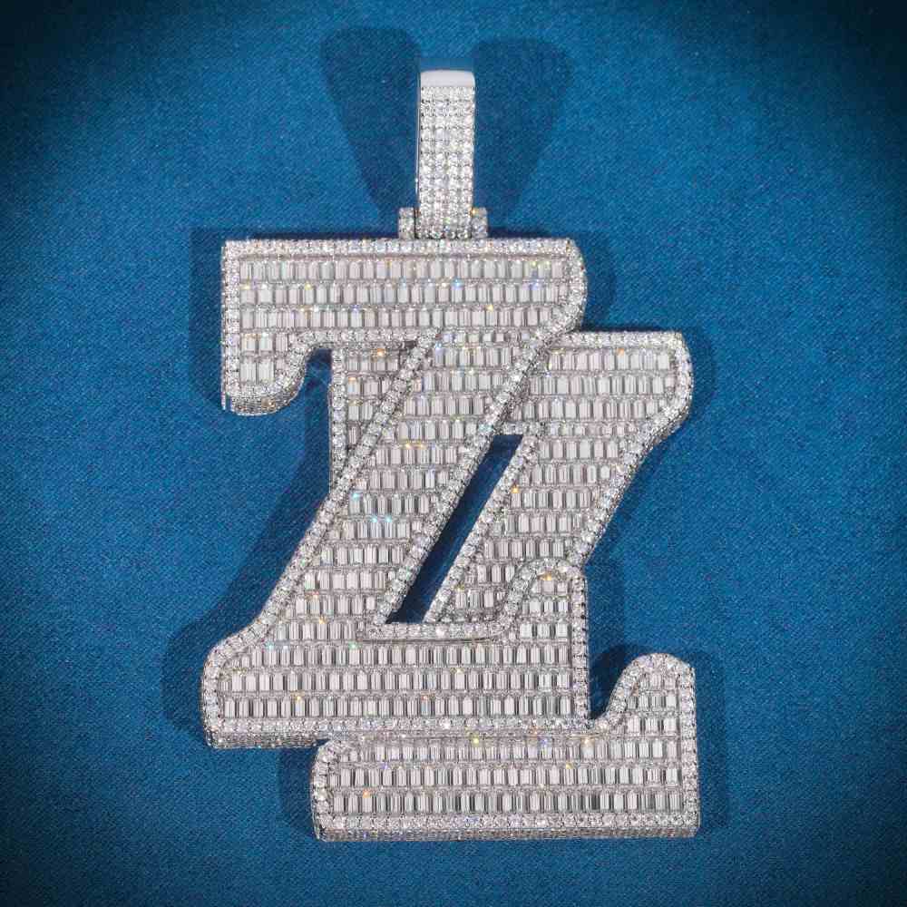 Custom iced out ZZ Pendant 1
