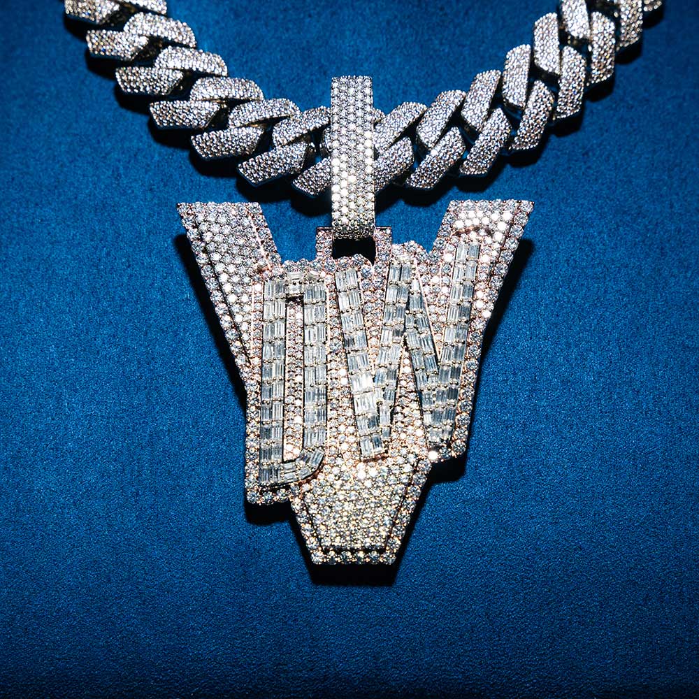 Custom moissanite pendant real