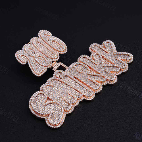 Custom vvs moissanite rose gold pendant real