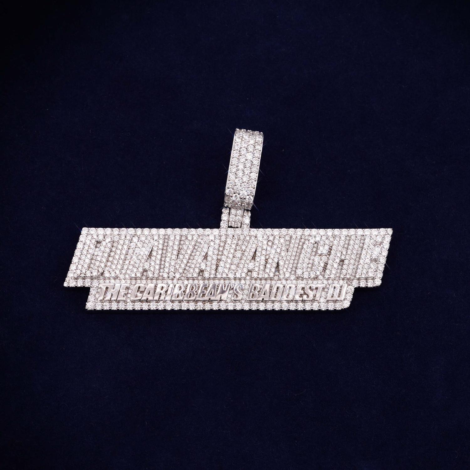 DJ AVAIANCHE Custom Moissanite Name Pendant 14K Gold icecartel main