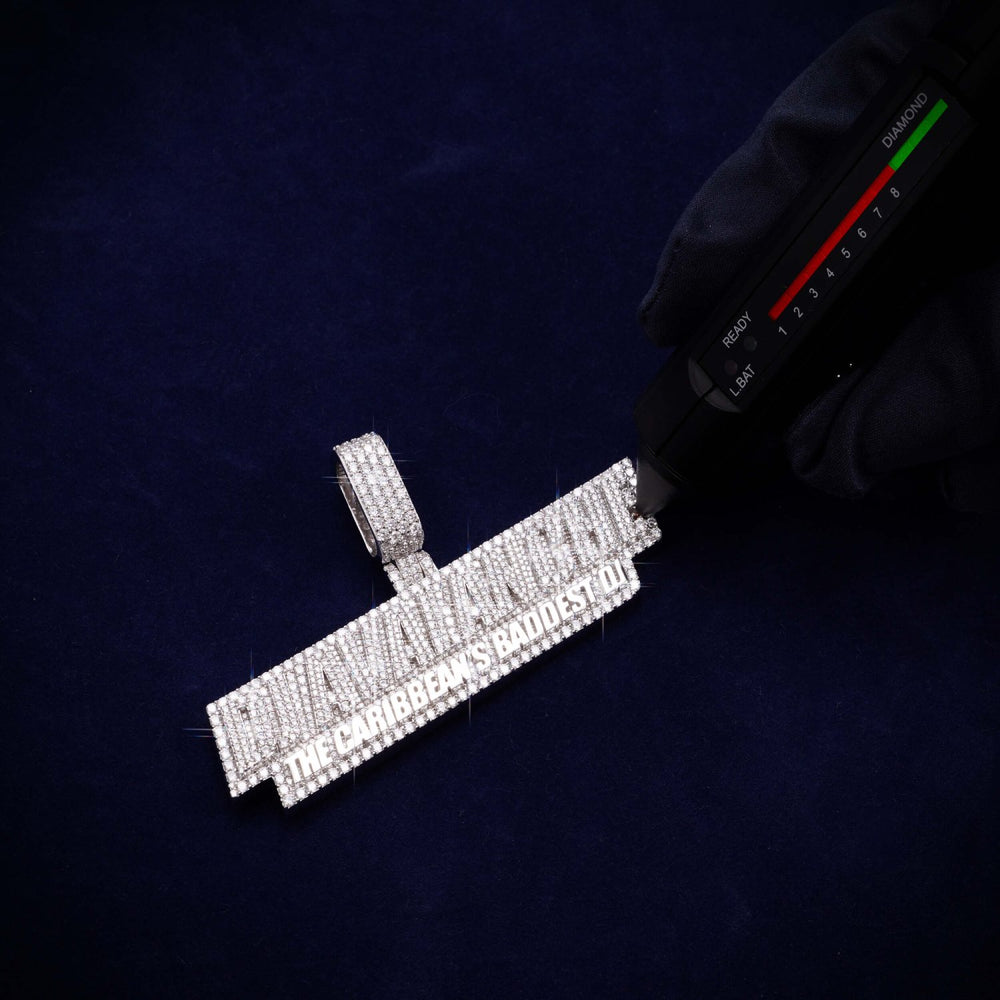 DJ AVAIANCHE Custom Moissanite Name Pendant 14K Gold icecartel test