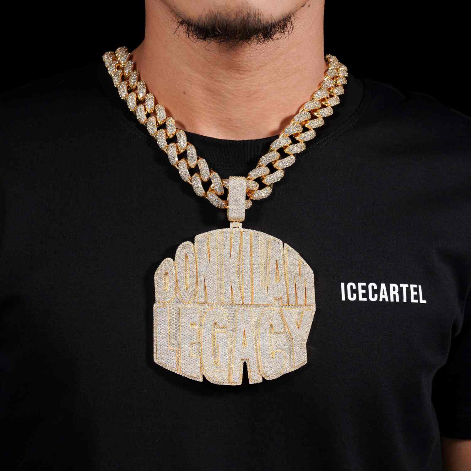 "DON KILAM LEGACY" Custom Moissanite Name Pendant 14k Gold model