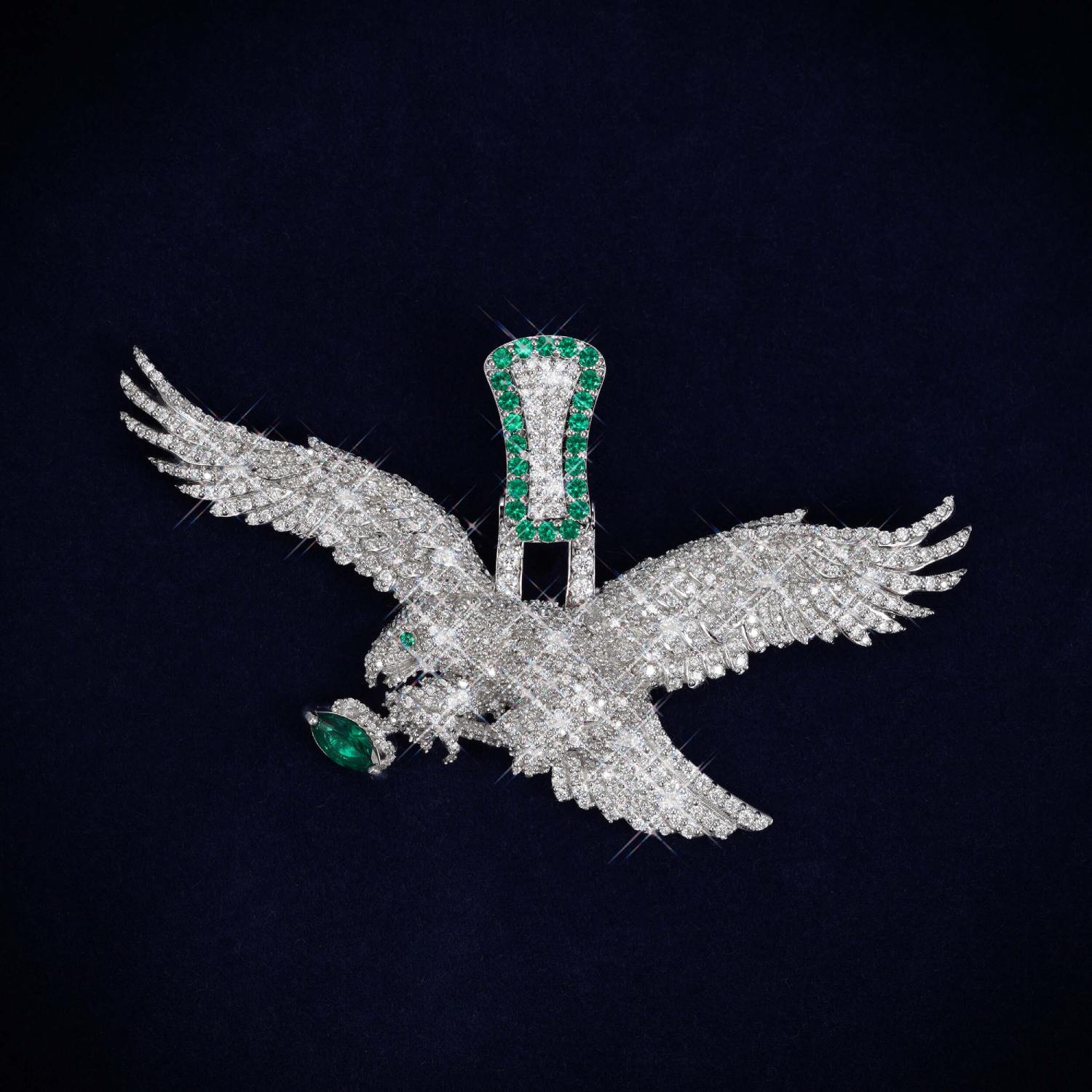 EAGLE Custom Moissanite Pendant 14K Gold Icecartel MAIN