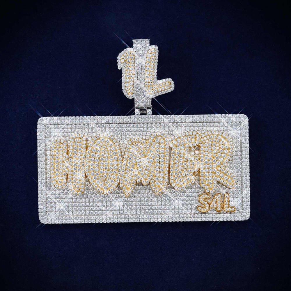HOMER Custom Moissanite Name Pendant 14K Gold icecartel main