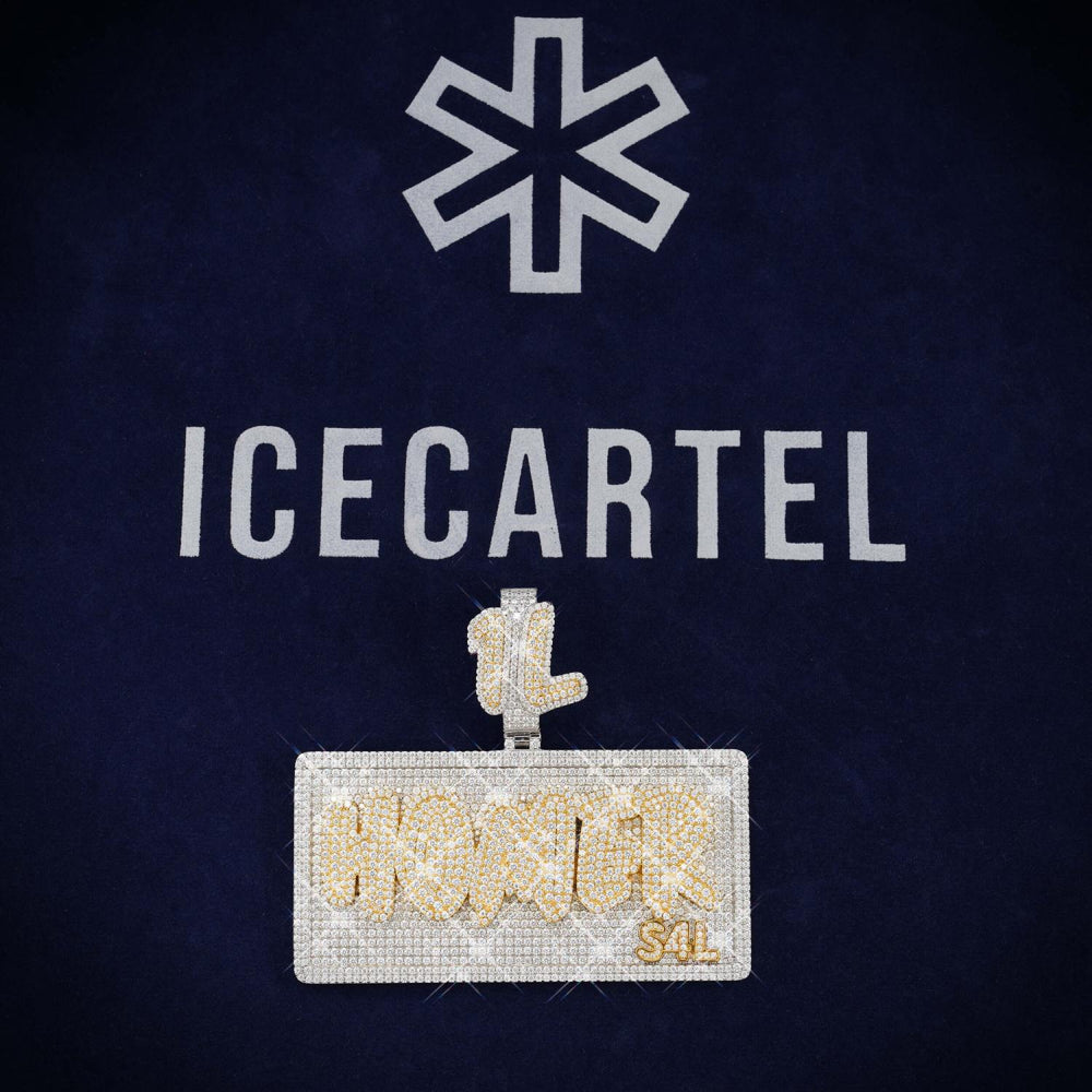 HOMER Custom Moissanite Name Pendant 14K Gold icecartel