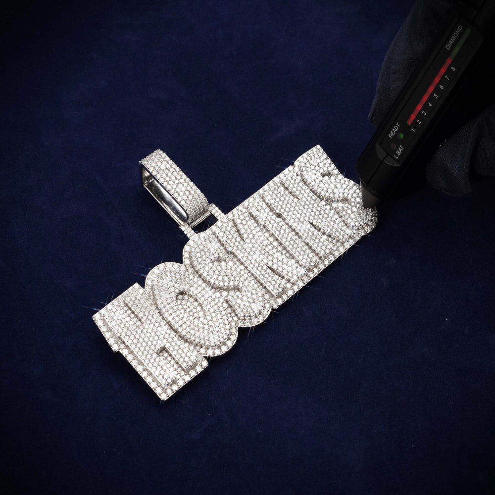 HOSKINS Custom Moissanite Name Pendant 14K Gold ICECARTEL BACK_1