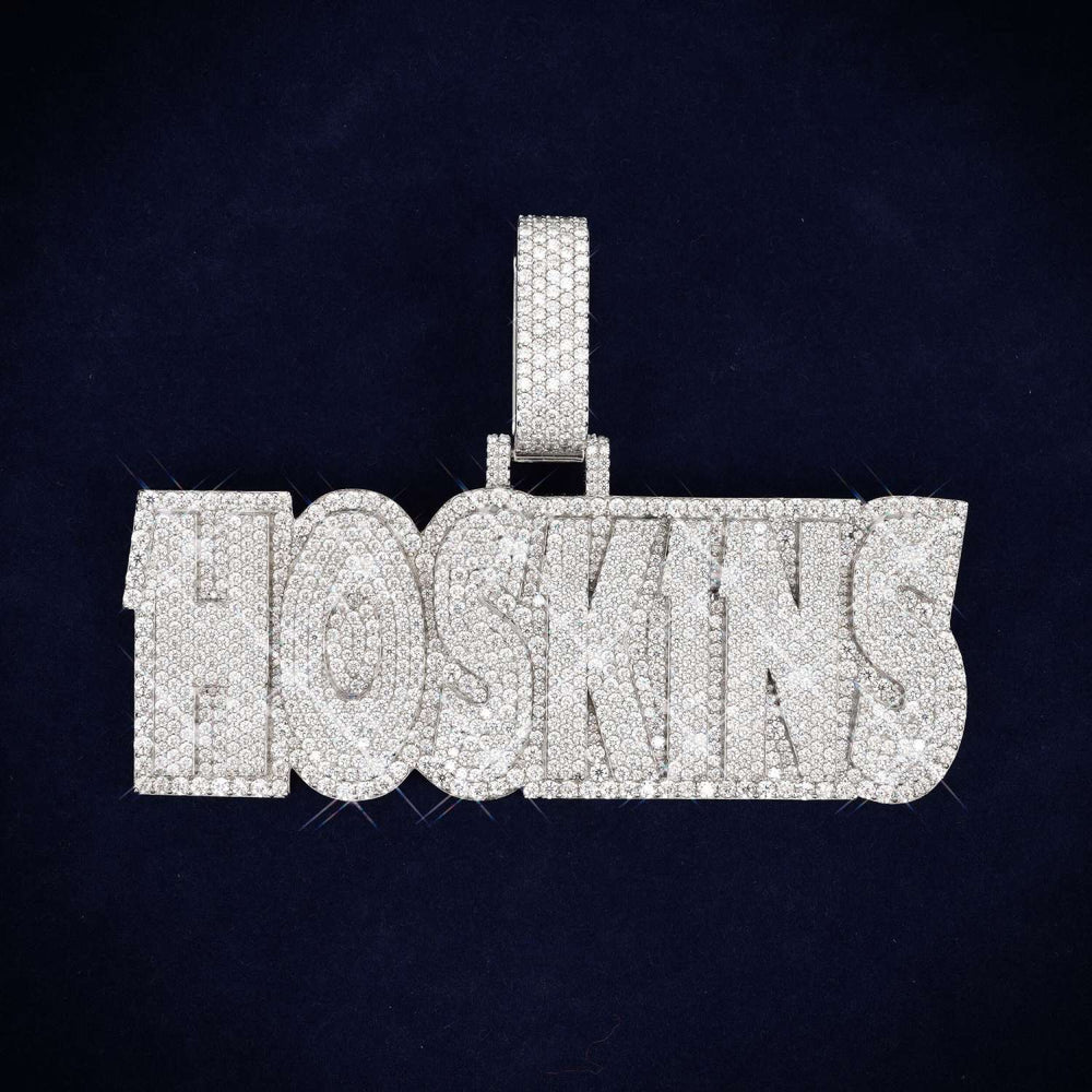 HOSKINS Custom Moissanite Name Pendant 14K Gold ICECARTEL MAIN