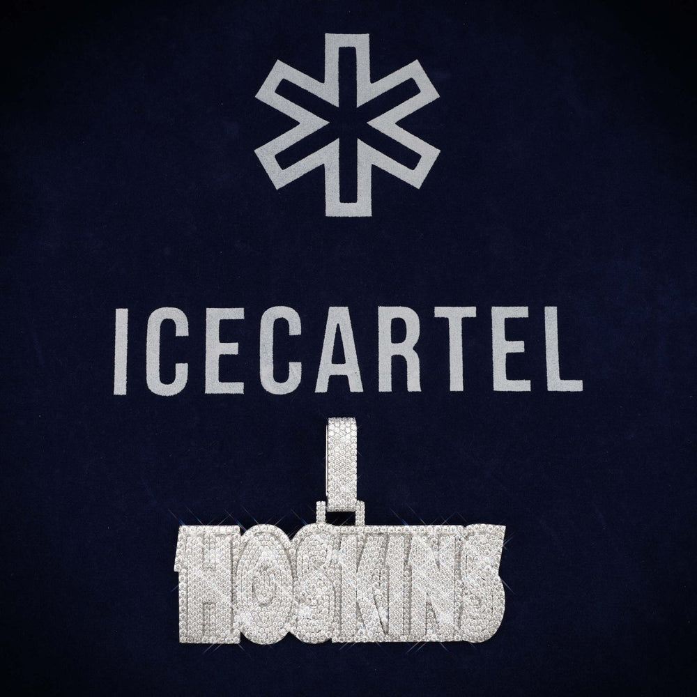 HOSKINS Custom Moissanite Name Pendant 14K Gold ICECARTEL