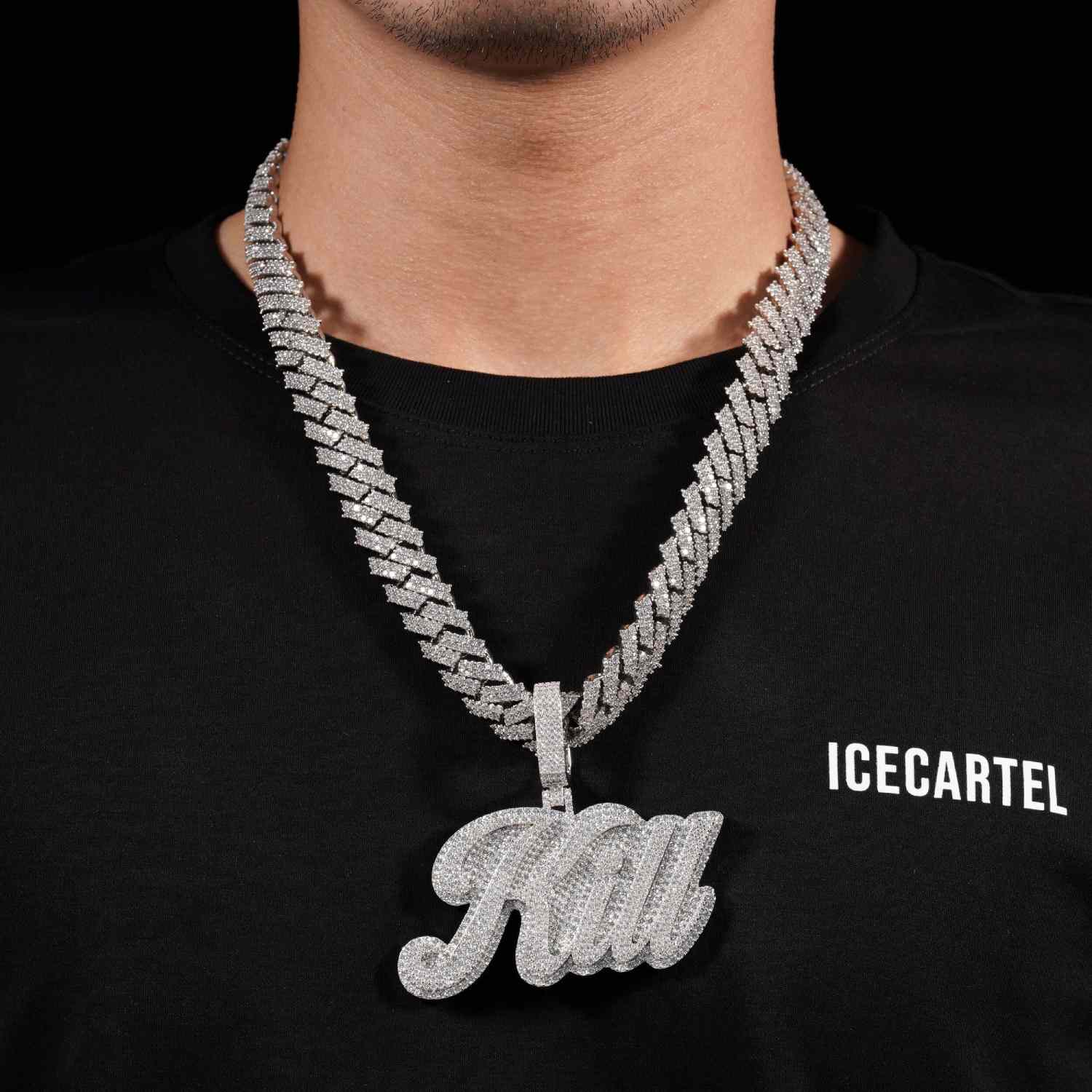 "KILL" Custom Moissanite Pendant 14K Gold model