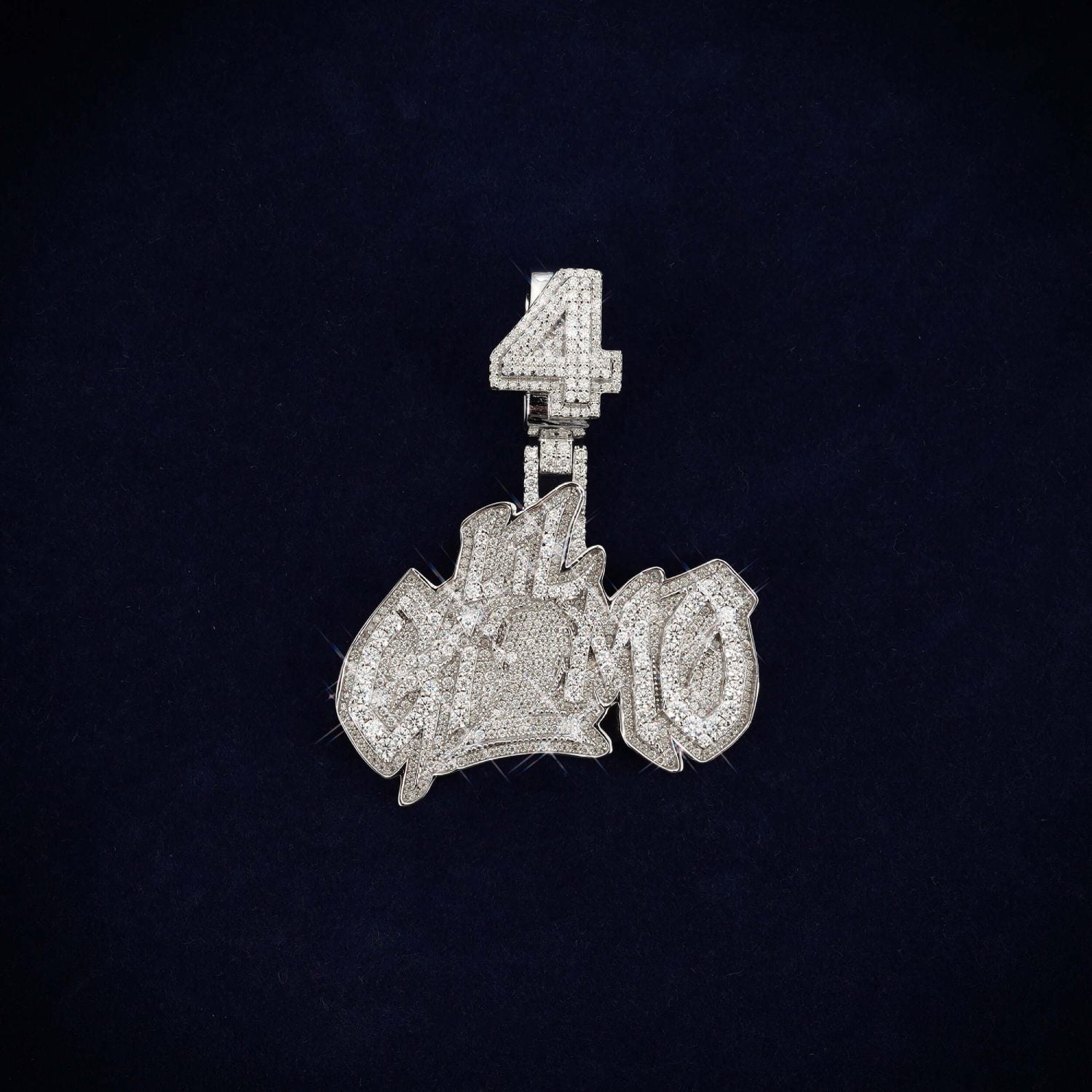 LIL GIZMO 4 Custom Name Moissanite Pendant 14K Gold icecartel main