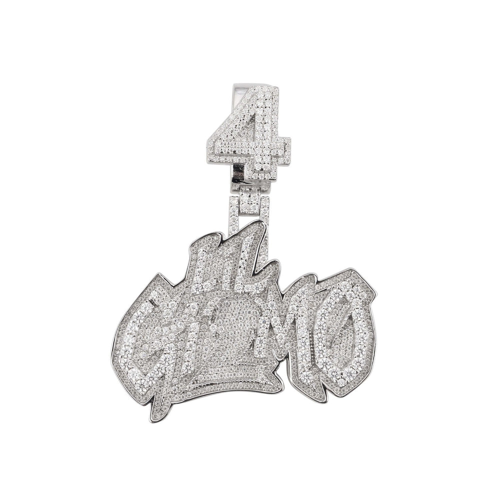 LIL GIZMO 4 Custom Name Moissanite Pendant 14K Gold icecartel white