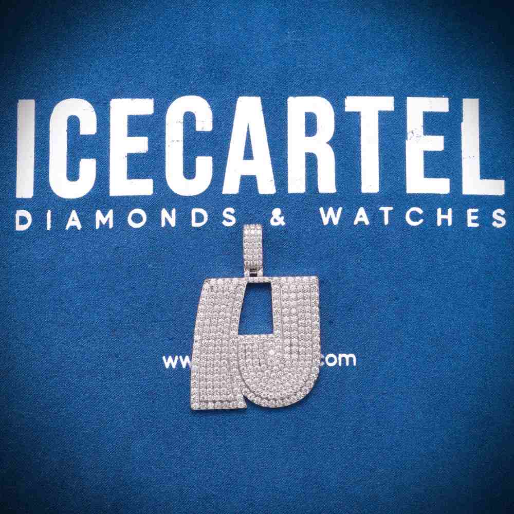 LJ Custom Moissanite Pendant 14K White Gold 1