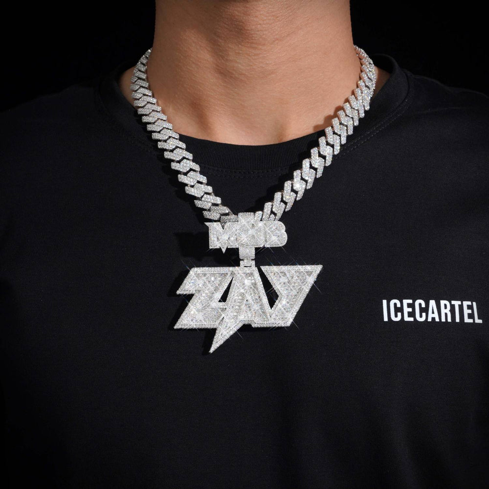 MCLB ZAY Custom Moissanite Name Pendant 14K Gold icecartel model