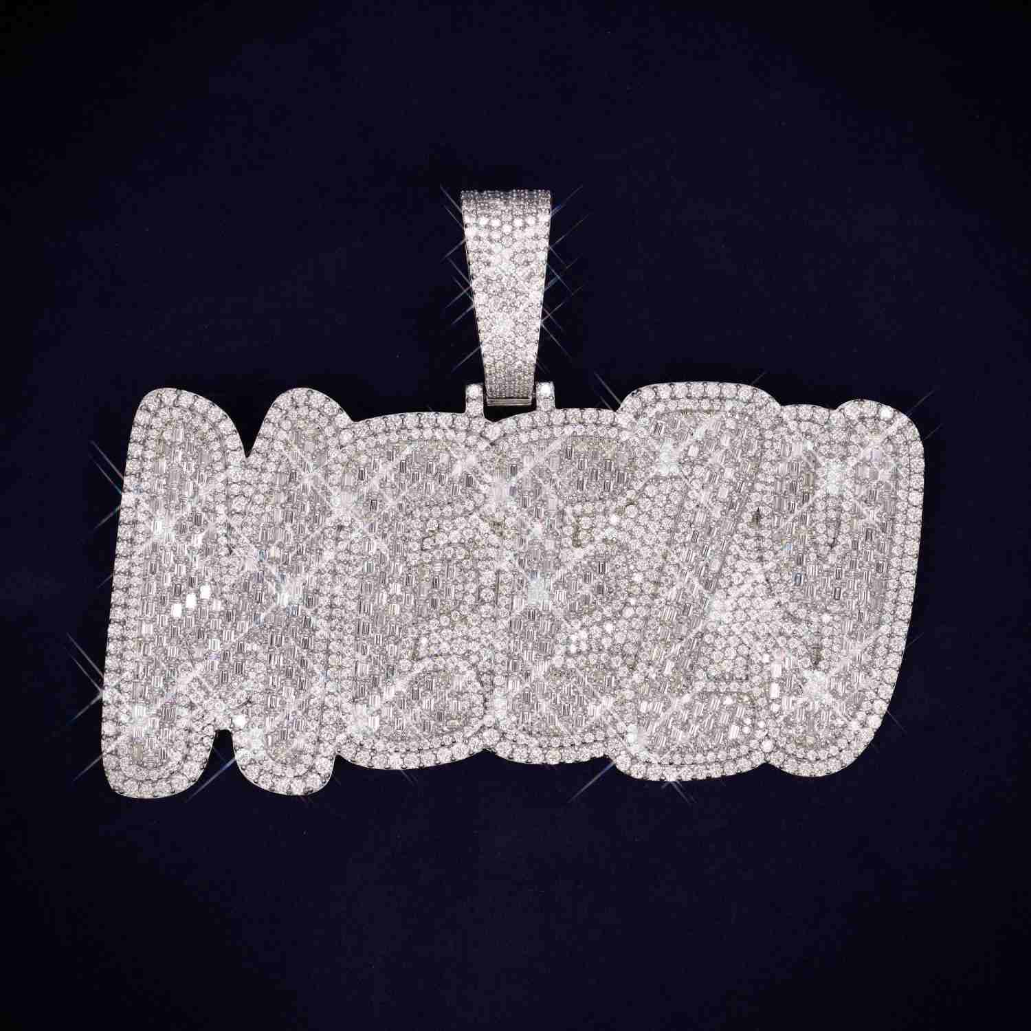 "MEEZY" Custom Moissanite Pendant 14K Gold 1