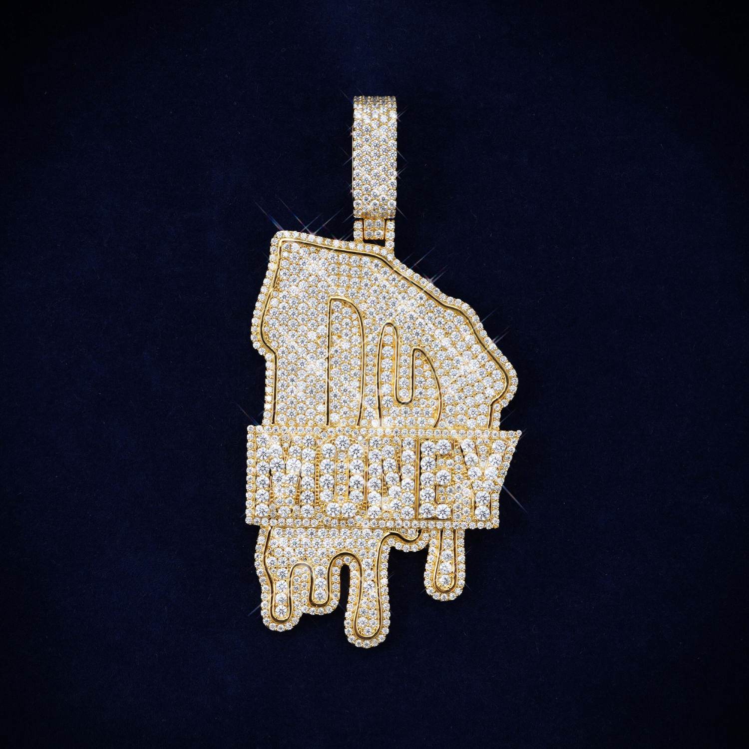 MONEY Custom Moissanite Name Pendant 14K Gold ICECARTEL main