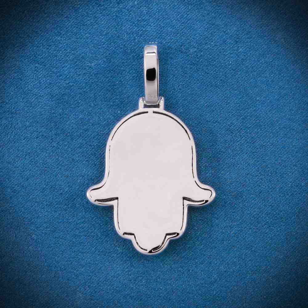 Moissanite Allah Hamsa Hand Pendant 14K Gold 5