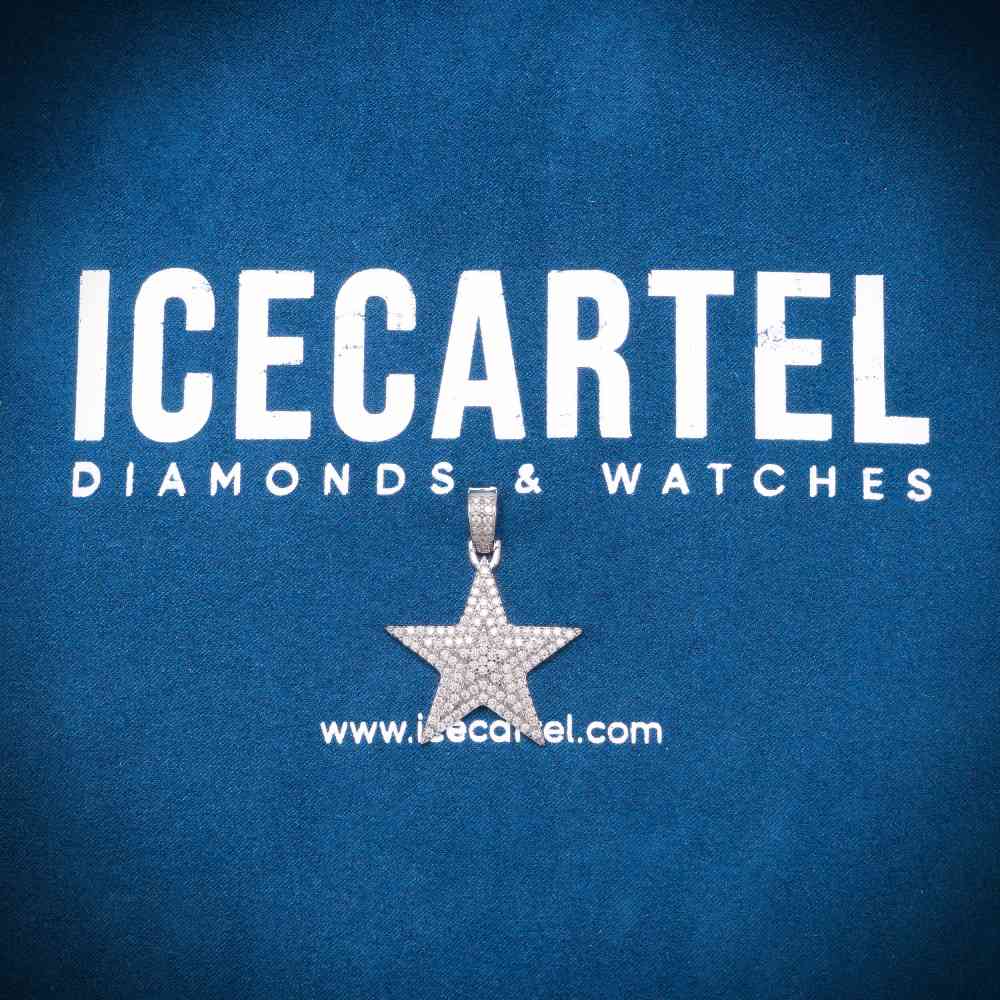 Moissanite Star Pendant 14K Gold 4