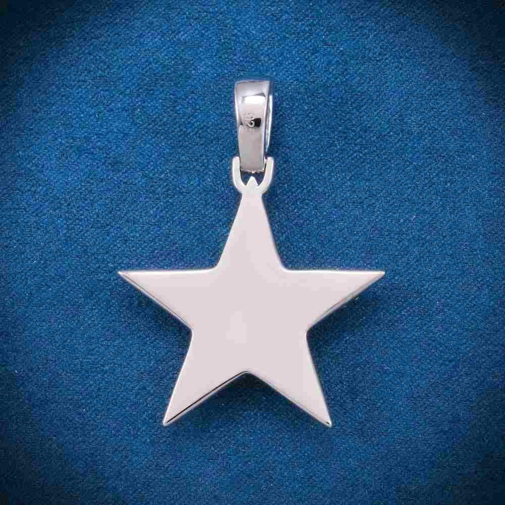 Moissanite Star Pendant 14K Gold 3
