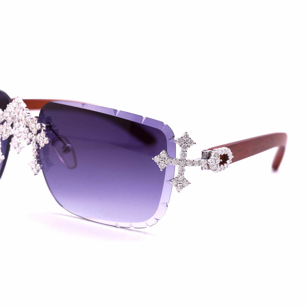 Moissanite fleur cross sunglasses edge