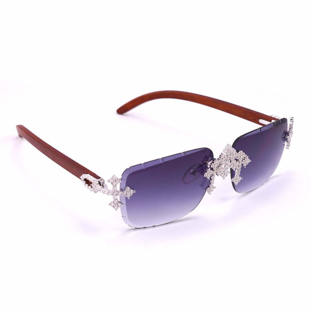 Moissanite fleur cross sunglasses top