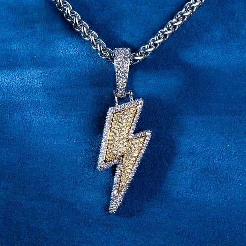 Moissanite lightning bolt pendant