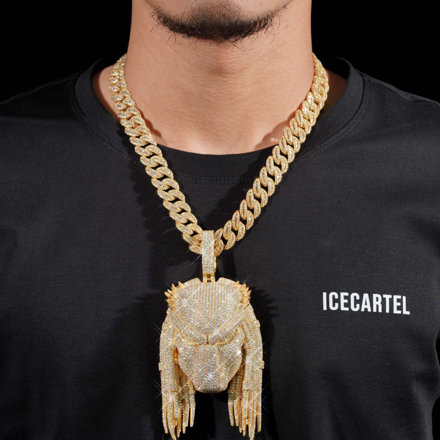 Moissanite Custom Predator Pendant 14K Gold model