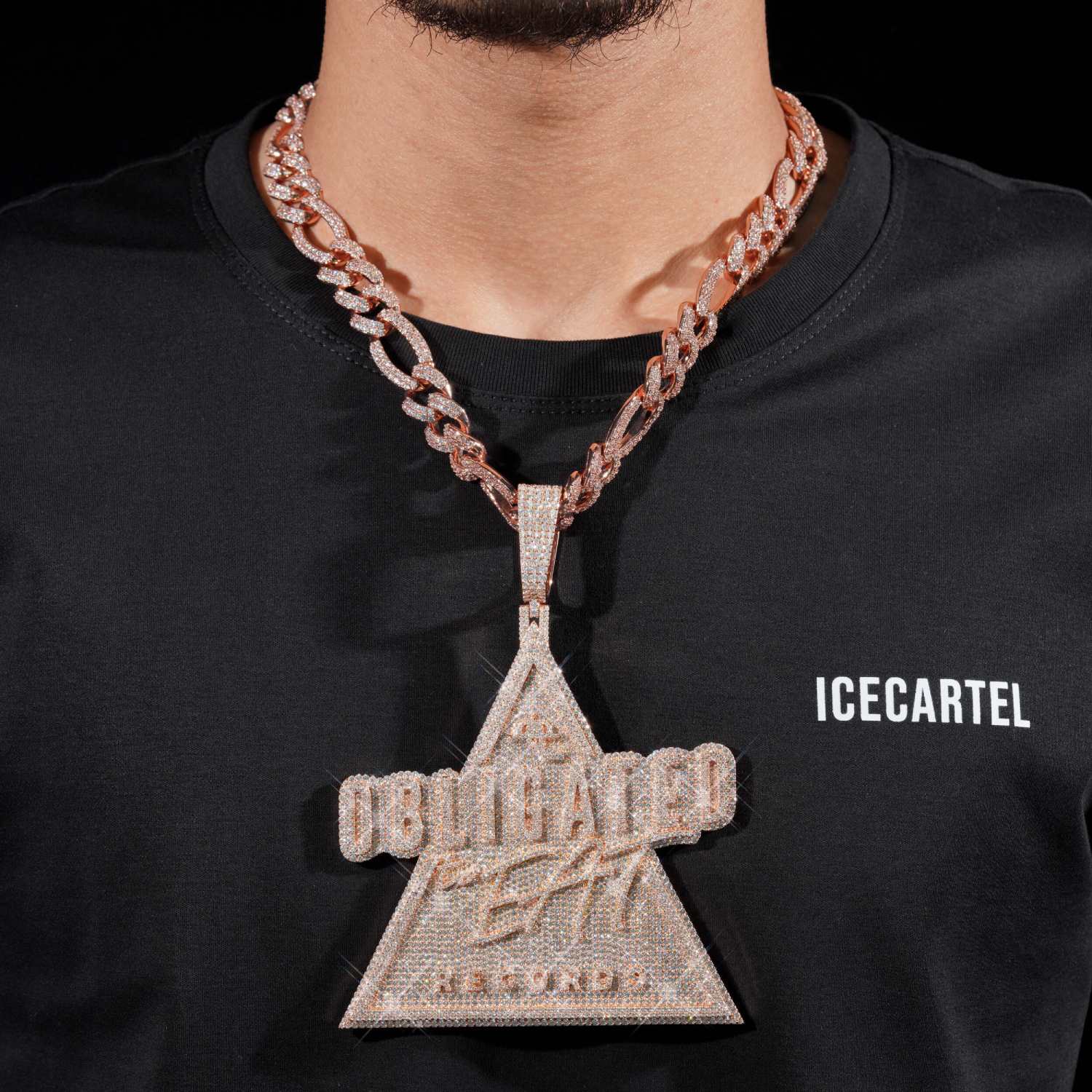 "OBLIGATED" Custom Moissanite Pendant 14K Gold model