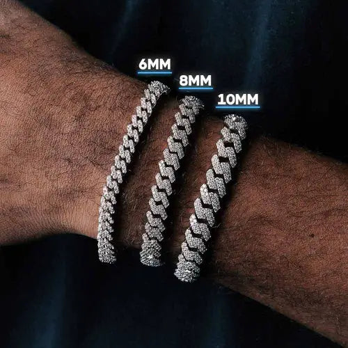 Moissanite Cuban Link Bracelet All Sizes 6, 8 and 10mm