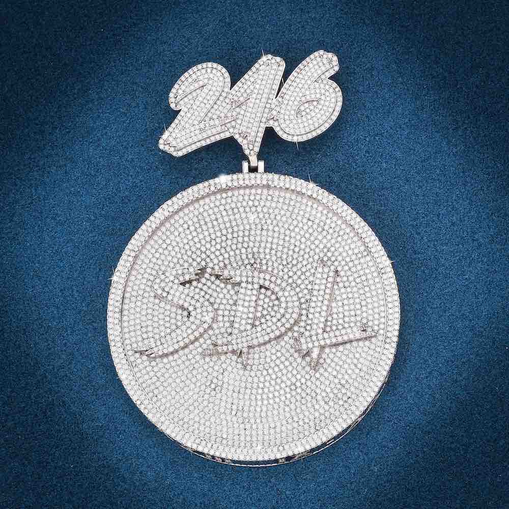 SDL round custom pendant front