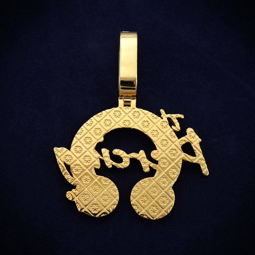 The Piercing Shop Custom Logo Moissanite Pendant 14K Gold icecartel back