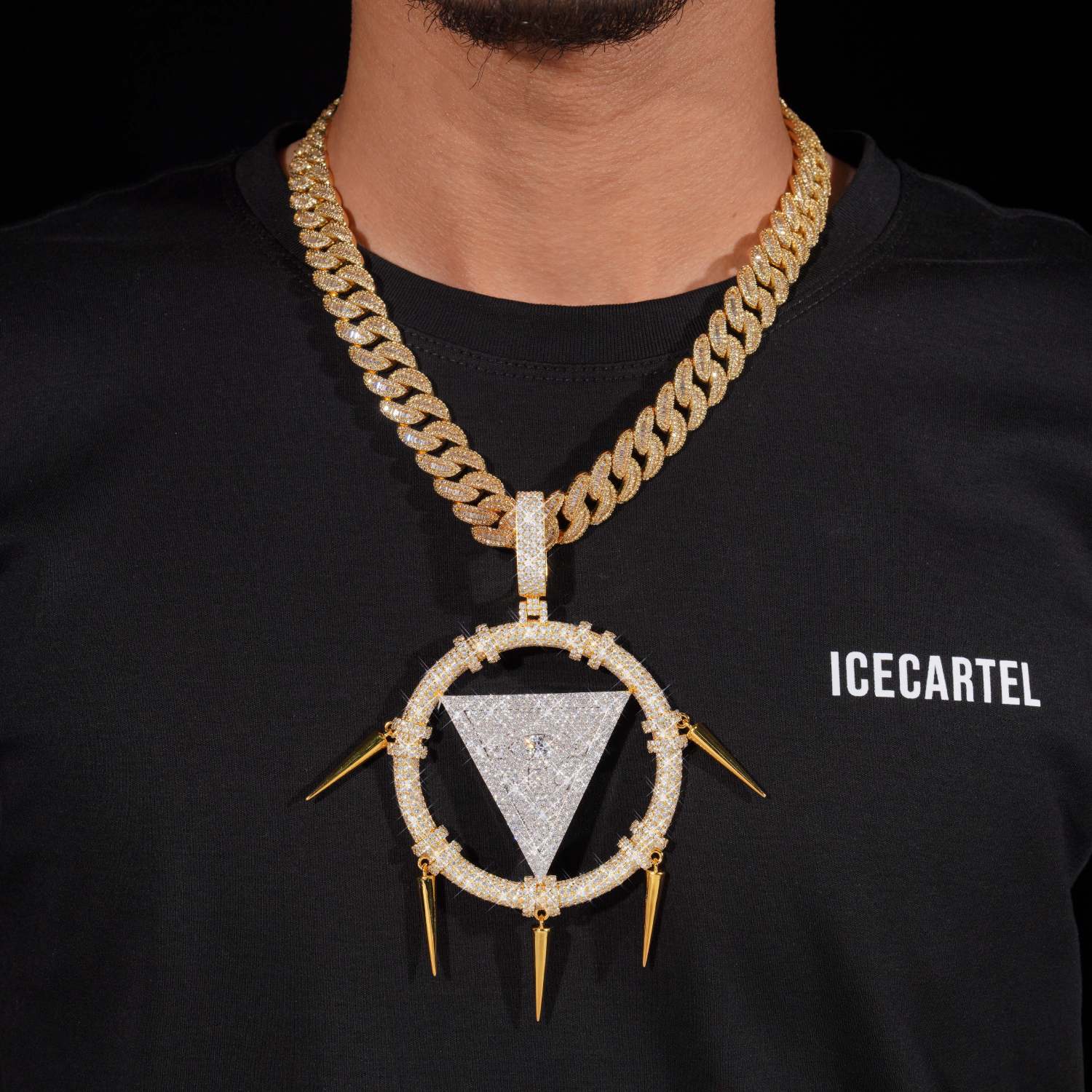 "Triangle Eye" Custom Moissanite Pendant 14K Gold model