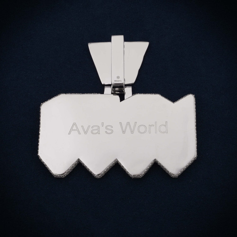 VRCR Custom Moissanite Pendant 14K Gold icecartel back