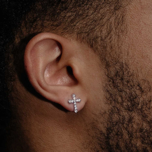 VVS Cross Earrings 14K Gold model icecartel1