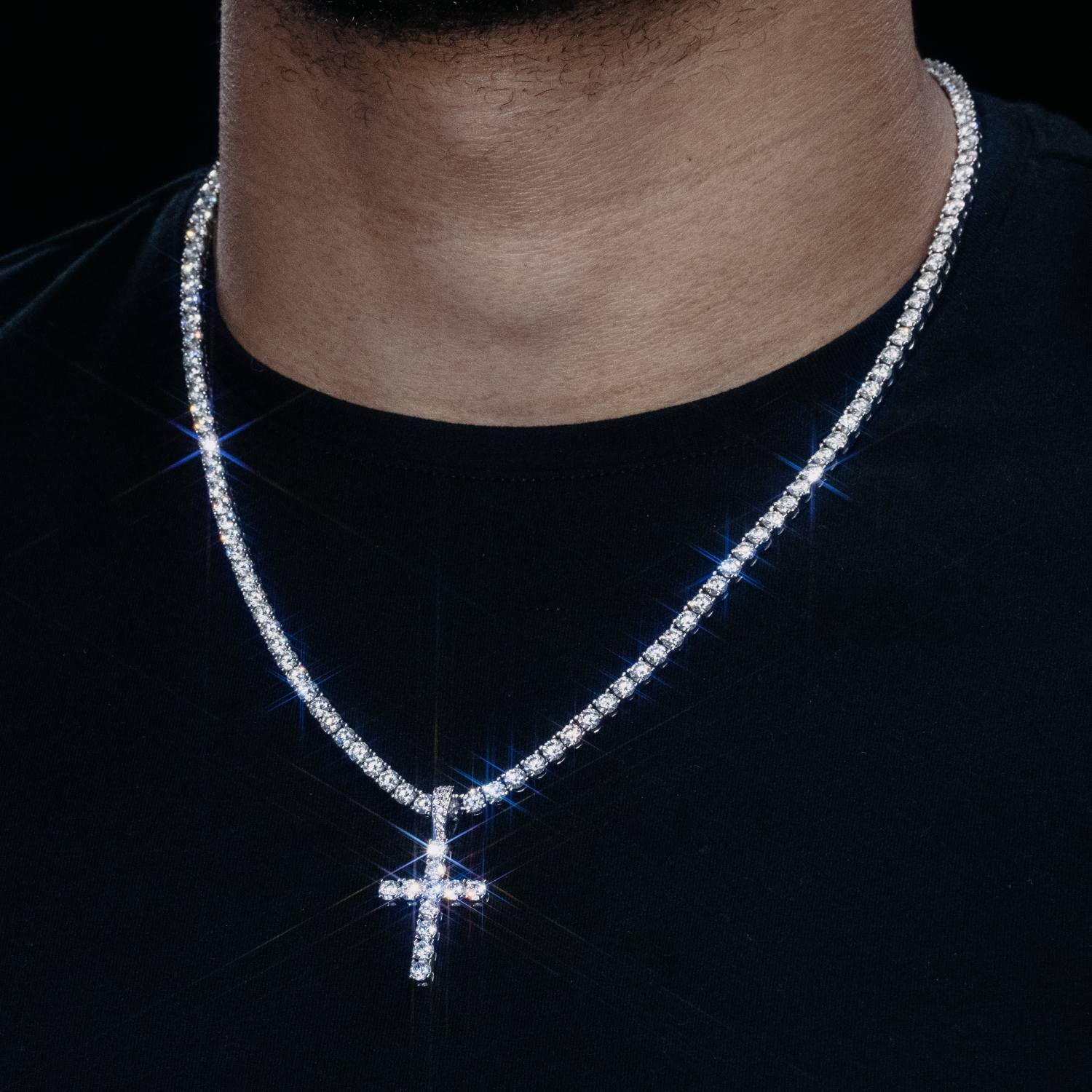 VVS Cross Pendant 14K Gold model500 icecartel