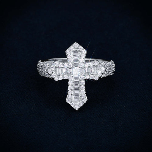 VVS Gothic Cross Ring 14K Gold main icecartel