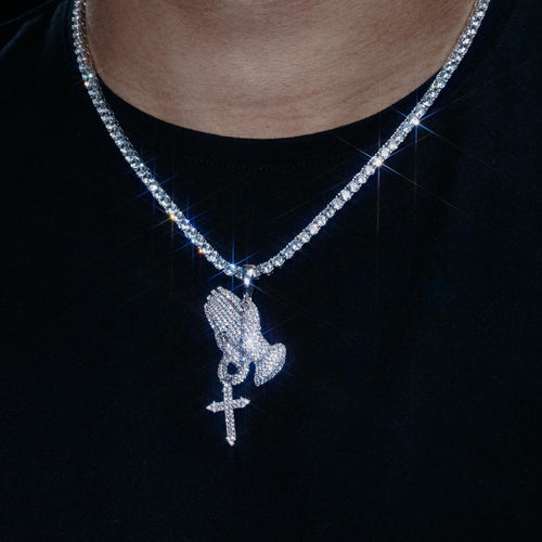 VVS Praying Hands Pendant 14K Gold model icecartel1